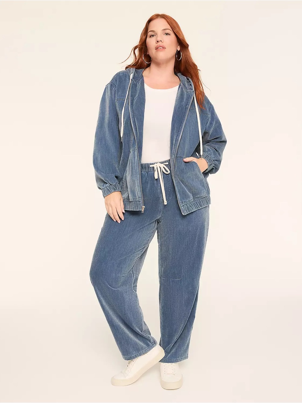 LB Jean Pull-On Cloud Denim Curved Ankle